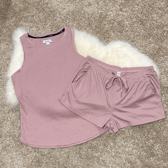 Nicole Miller Other - Nicole Miller Pajama Ribbed Tank & Short Sleep Set Dusty Rose Size S